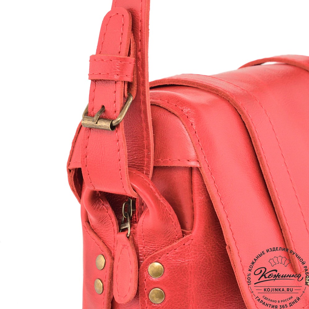 Кожаная сумка "Фрея" (красная) 